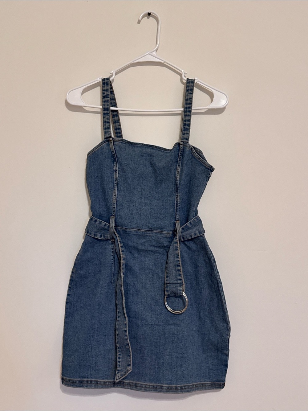 H&M Blue Denim Mini Dress with D-Ring Belt - Picture 4 of 6